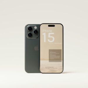 two iphones side by side on a white background