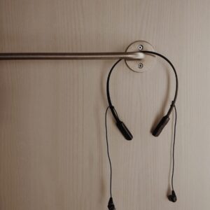 black Bluetooth headset